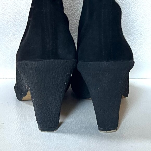 Vintage TED LAPIDUS Black & Tiger Print Leather & Suede Boots, Never Worn, 38/7 - Picture 8 of 10